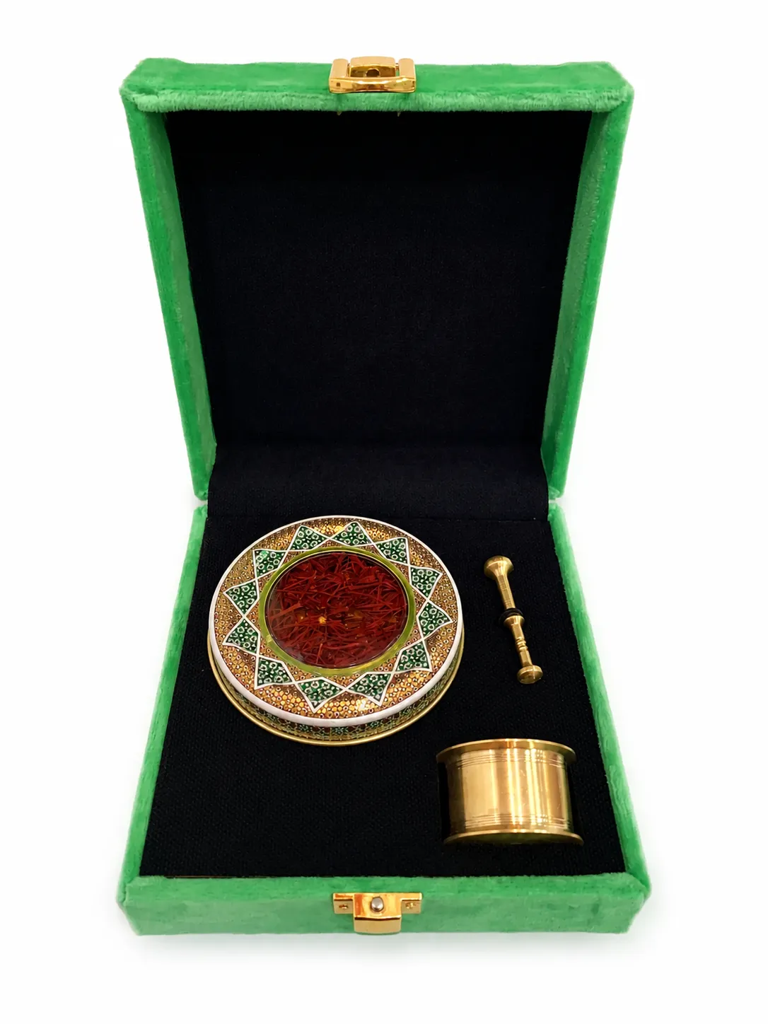 پک مخمل سبز هاونگ دار سوپر نگین
