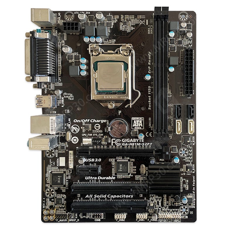 مادربرد GIGABYTE GA-H81M-S2PT + I5 4690 *استوک